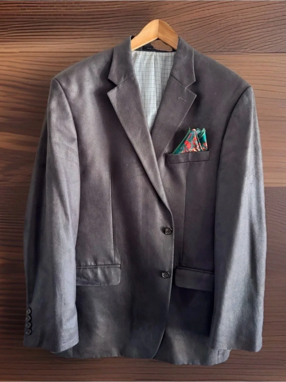 Ralph Lauren Charcoal Suede-Look Sport Coat